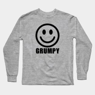 Grumpy Smiley Face Long Sleeve T-Shirt